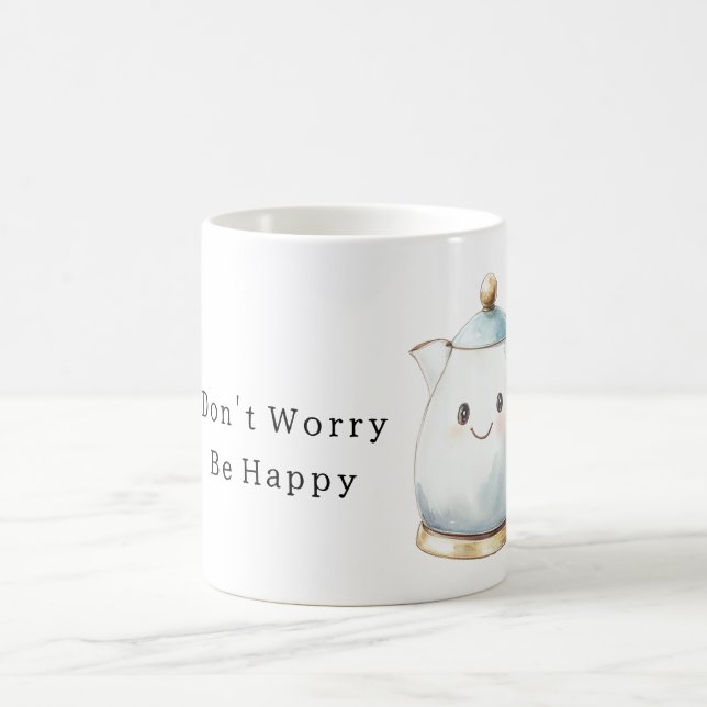 Be Happy Teapot Coffee Mug (Center)