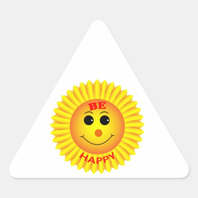 Be Happy Triangle Sticker (Front)