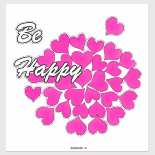 Be happy!, typography, wish, heart, wedding, love sticker