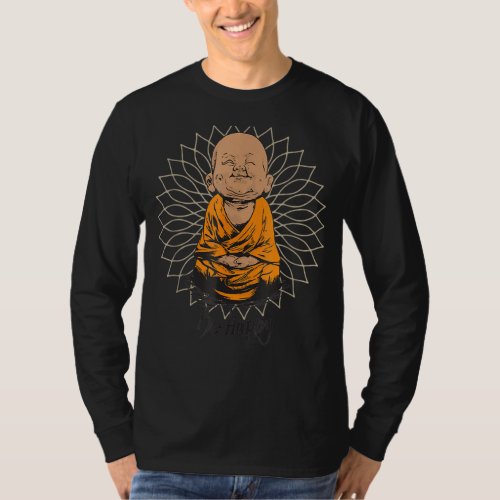 Be Happy  Zen Little baby Buddha  Mandala T_Shirt