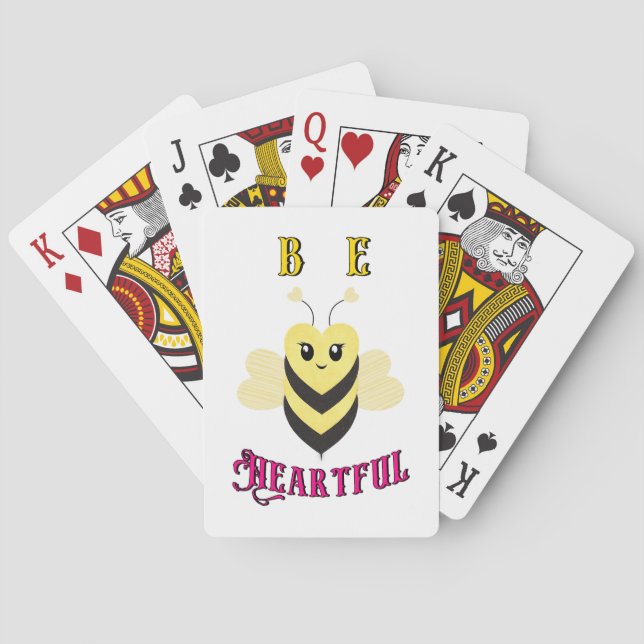 Be Heartful Day September Bee Queen Honey Heart Poker Cards (Back)