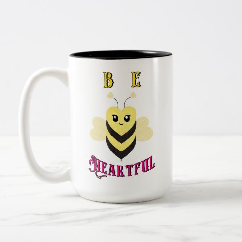 Be Heartful Day September Bee Queen Honey Heart Two_Tone Coffee Mug