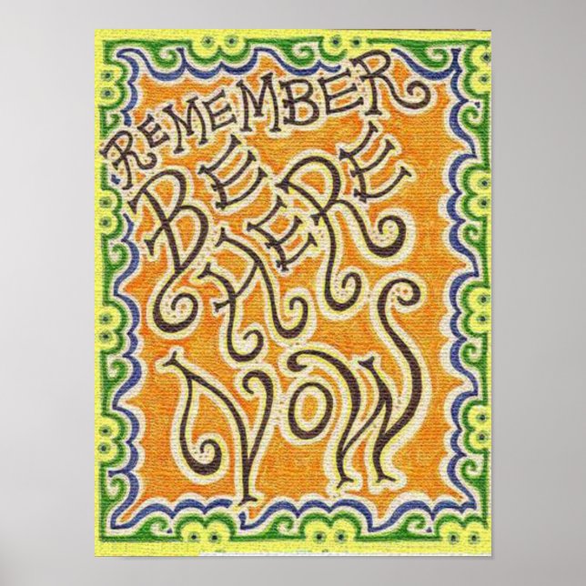 Be Here Now - Hand Lettering Poster (Front)