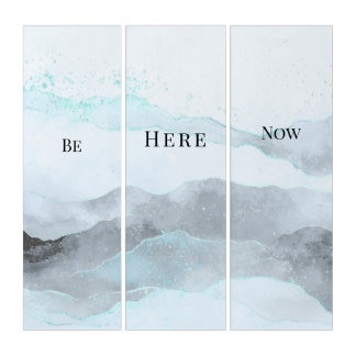 Be Here Now –Minimalist Mountain Triptych Wall Art