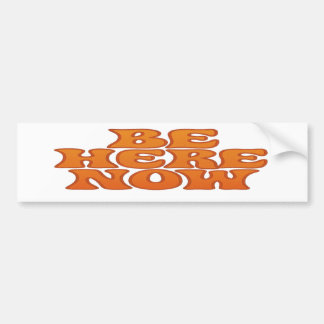 Be Here Now Retro Psychedelic Wavy Orange Letters Bumper Sticker