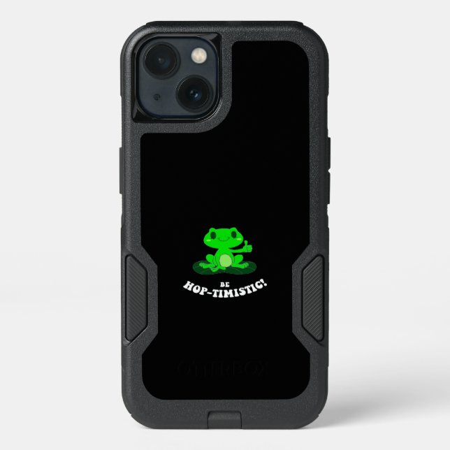 Be HopTimistic | Funny Frog Lover | Cute Frog Otterbox iPhone Case (Back)