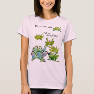 Be Hoptimistic Get Satisflied Frogs Violet T-Shirt