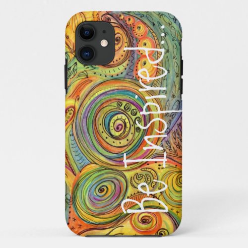 Be Inspired Colorful Doodle iPhone 11 case