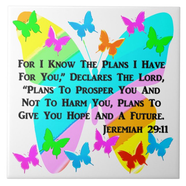 BE INSPIRED JEREMIAH 29:11 CERAMIC TILE (Front)
