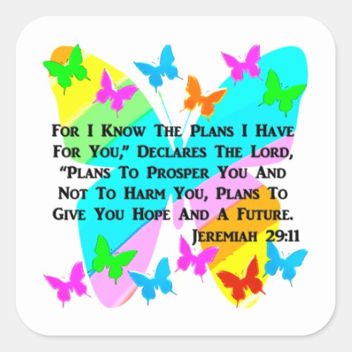 BE INSPIRED JEREMIAH 2911 SQUARE STICKER