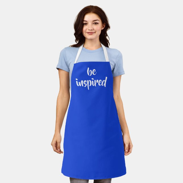 "Be Inspired" Royal Blue Apron (Worn)