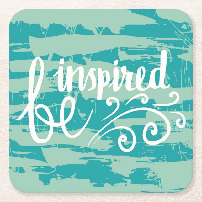 Be Inspired Square Paper Coaster (Front)