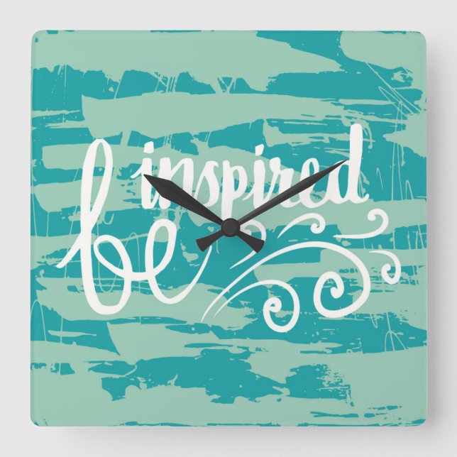 Be Inspired Square Wall Clock (Front)