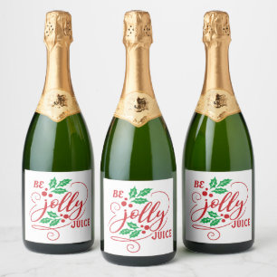 Be Jolly Juice Christmas Cheer Sparkling Wine Bott Label