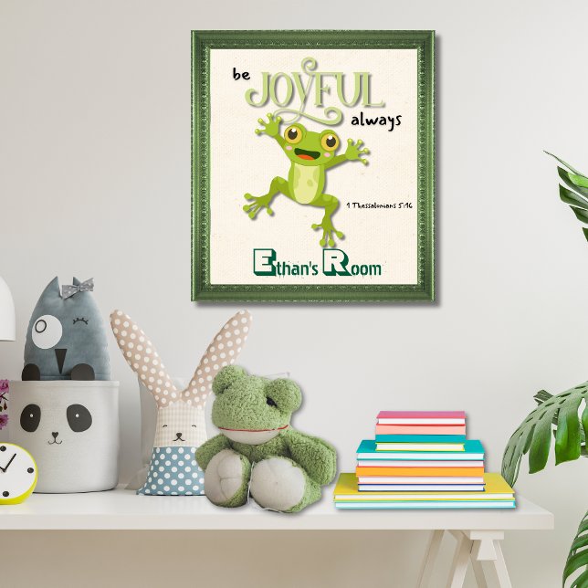 Be Joyful Always Bible Scripture Frog Poster (Creator Uploaded)