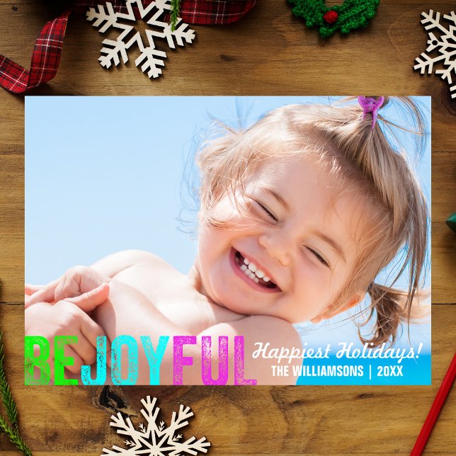 Be Joyful Colorful Christmas Holiday Photo (Creator Uploaded)