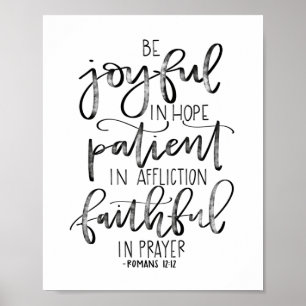Be Joyful in Hope - Romans 12:12 - Lettered Poster