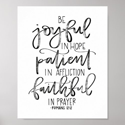 Be Joyful in Hope _ Romans 1212 _ Lettered Poster