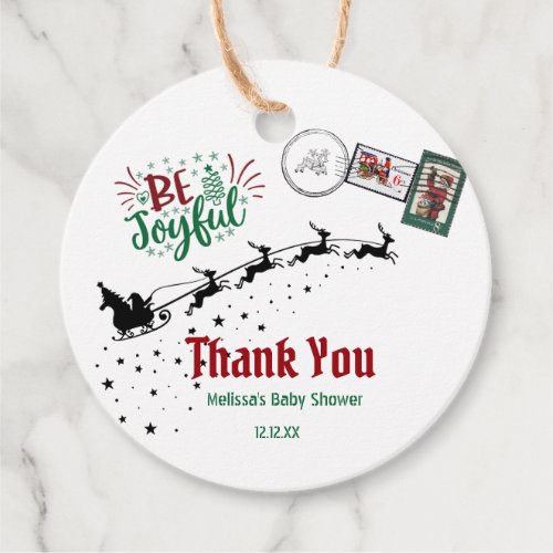 Be joyful santas letter north pole thank you favor tags
