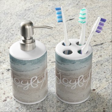 Be joyful soap dispenser and toothbrush holder Be joyful soap dispenser and toothbrush holder
