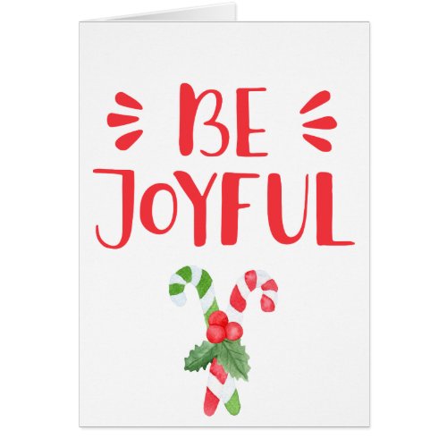 Be Joyful  Watercolor Candy Cane Christmas
