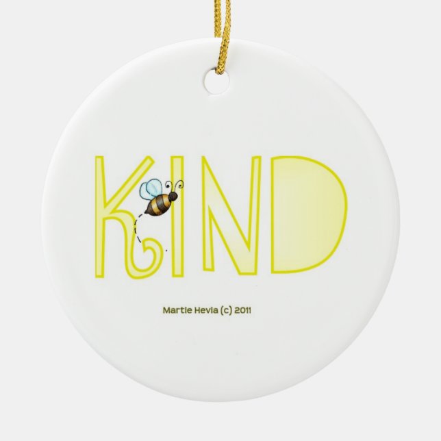 Be Kind - A Positive Word Ceramic Ornament (Front)