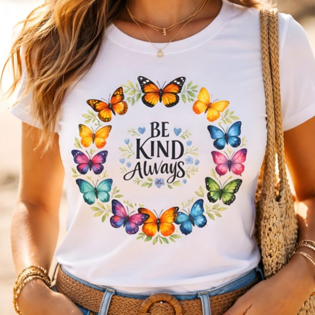 Be Kind Always Butterfly Wreath Inspirational  T-Shirt (Creator Uploaded)