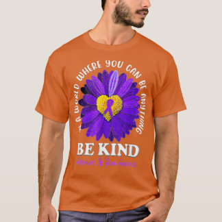 Be Kind Alzheimers And Brain Awareness Purple Sunf T-Shirt