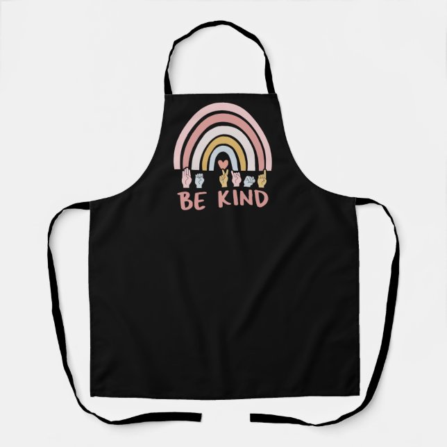 Be Kind ASL III - American Sign Language Apron (Front)