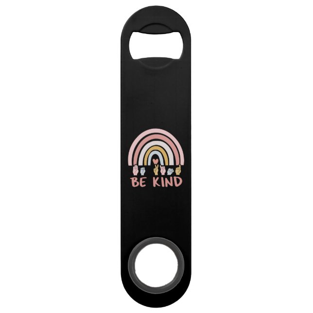 Be Kind ASL III - American Sign Language Bar Key (Front)
