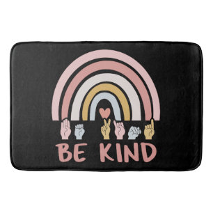 Be Kind ASL III - American Sign Language Bath Mat