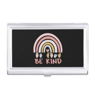Be Kind ASL III - American Sign Language Business Card Case