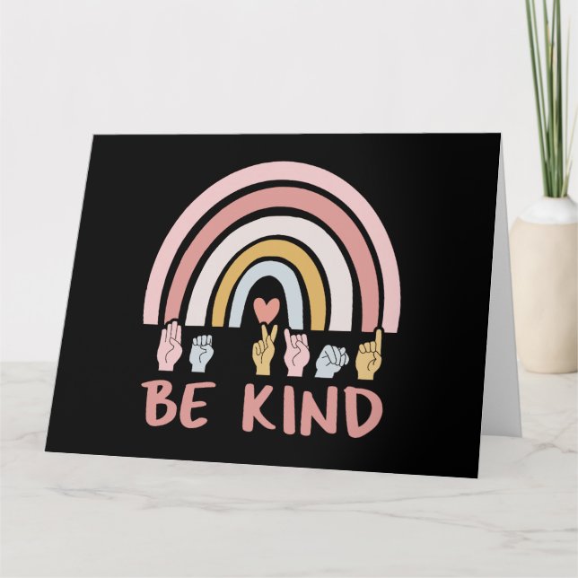 Be Kind ASL III - American Sign Language Card (Front)