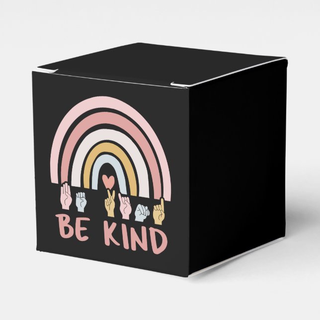 Be Kind ASL III - American Sign Language Favor Boxes (Front Side)