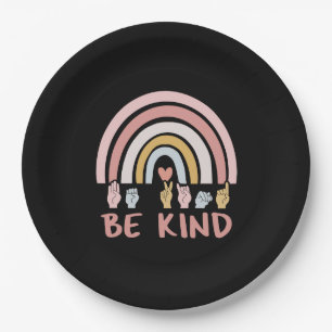 Be Kind ASL III - American Sign Language Paper Plates