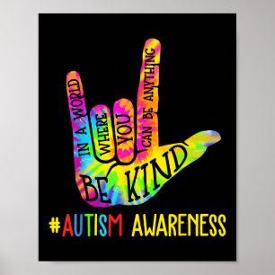 Be Kind Asl Love Sign Language Hand Autism Awarene