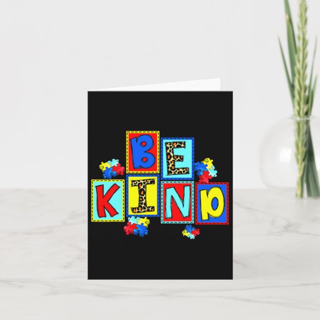 Be Kind Autism Awareness Asl Kindness Autism Mom T Card (Front)