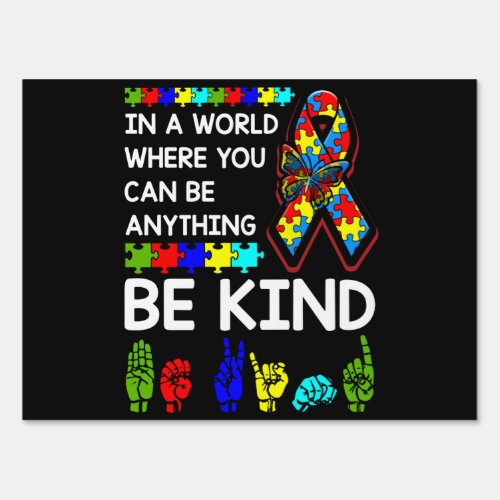 Be Kind Autism Awareness ASL Mom Teacher Kindness Sign