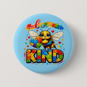 Be Kind Autism Awareness Button