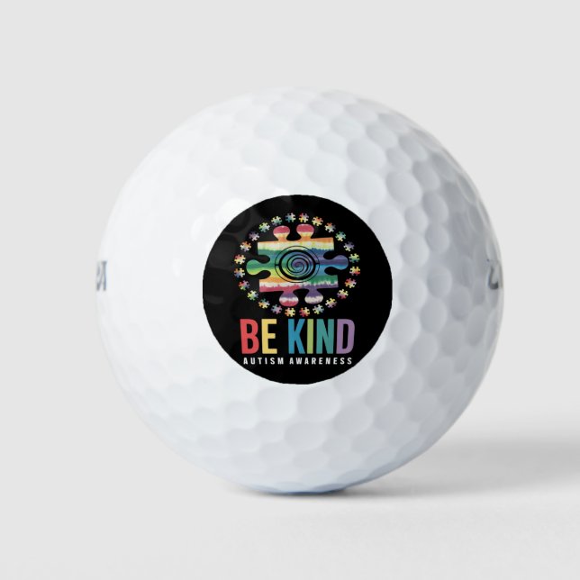 Be Kind Autism Awareness Colorful Design Golf Balls (Front)