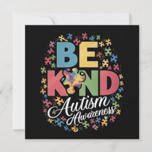 Be Kind Autism Awareness Colorful Design Holiday Card
