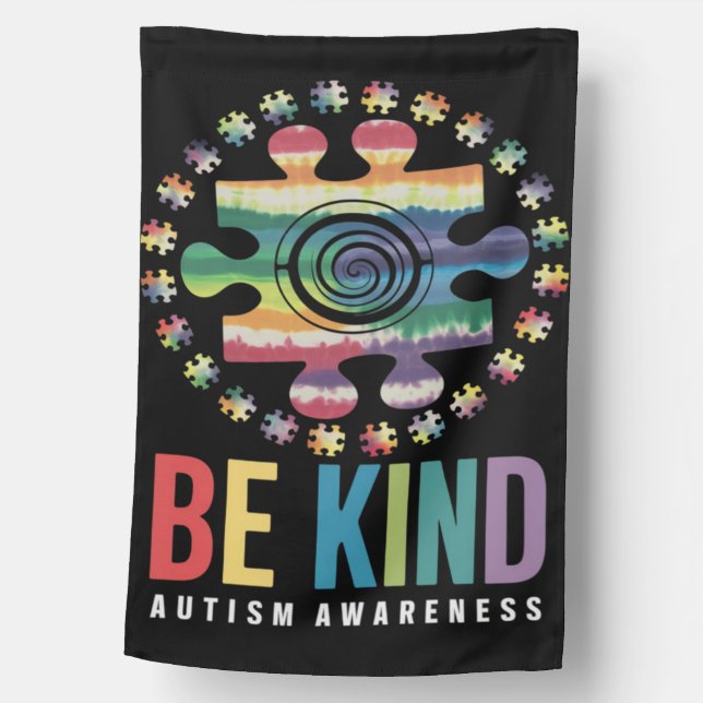 Be Kind Autism Awareness Colorful Design House Flag (Front)