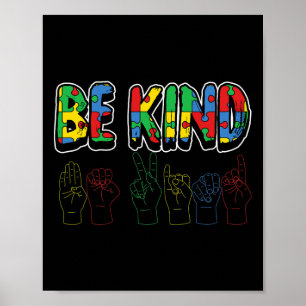 Be Kind Autism Awareness Cute Boys Girls Toddlers Poster