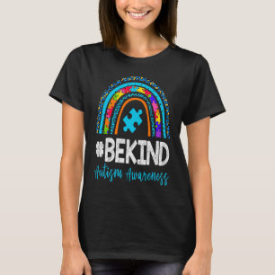 Be Kind Autism Awareness Leopard Rainbow Puzzle Gi T-Shirt