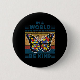 Be Kind Autism Awareness Puzzle Butterfly Choose K Button