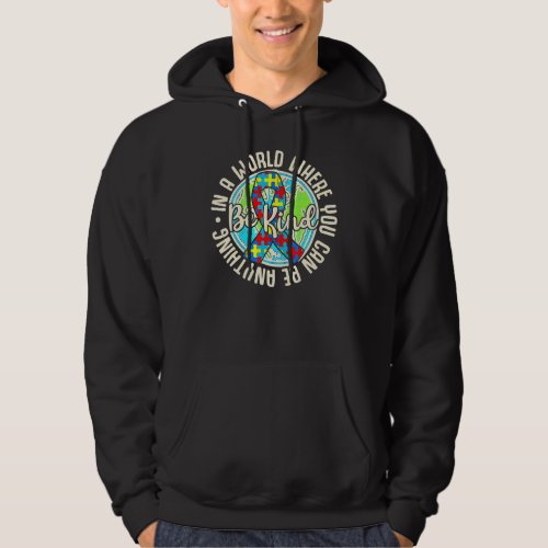 Be Kind Autism Awareness Puzzle Earth Cute Family  Hoodie