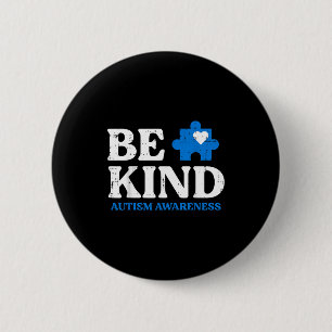 Be kind autism awareness puzzle piece asd men wome button