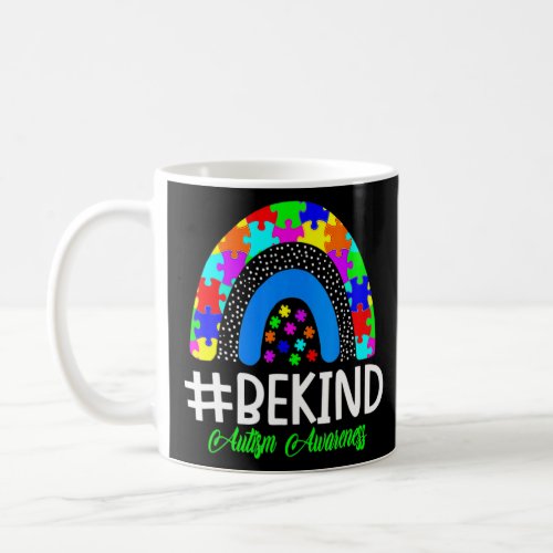 Be Kind Autism Awareness Puzzle Piece Leopard Boho Coffee Mug