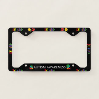 Be Kind Autism Awareness Puzzles Personalized License Plate Frame