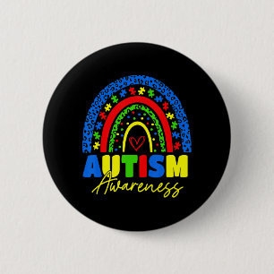 Be Kind Autism Awareness  Rainbow Leopard Women Ki Button